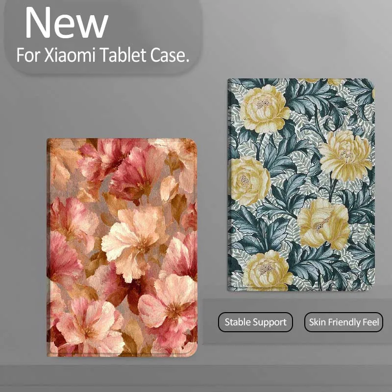 

Yellow Peony Leaf Gift Tablet Case For Xiaomi Redmi Mini Pad SE K 2 4 5 6 7 8 2023 2025 11 8.8 11.2 10.1 Pro