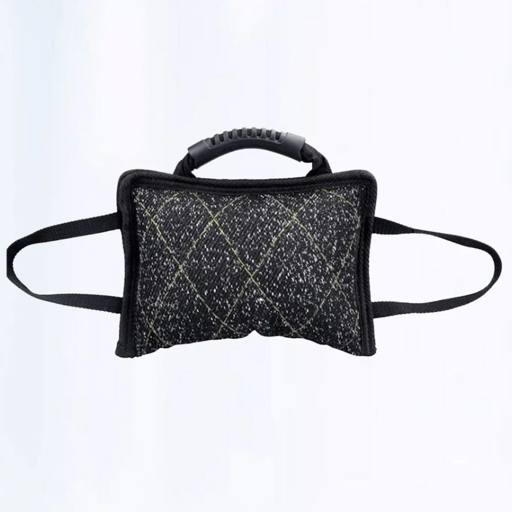 

3 Handles Dog Bite Tug Durable Linen Material Padded Pillow Design Ideal for Pets Security Training Ring Sport