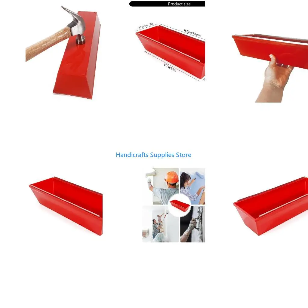 R1WA Mud Pans Sheared Edges Easy to Clean Plastering Tapered Sides Heavy Duty with Scraping Bar Quicker Cleaning