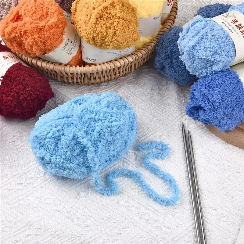 50g/Lot Chenille Yarn Soft Thin Coral Velvet Towel Threads For Knitting Crochet Yarn Hand Knitting Crochet DIY Sweaters Dolls