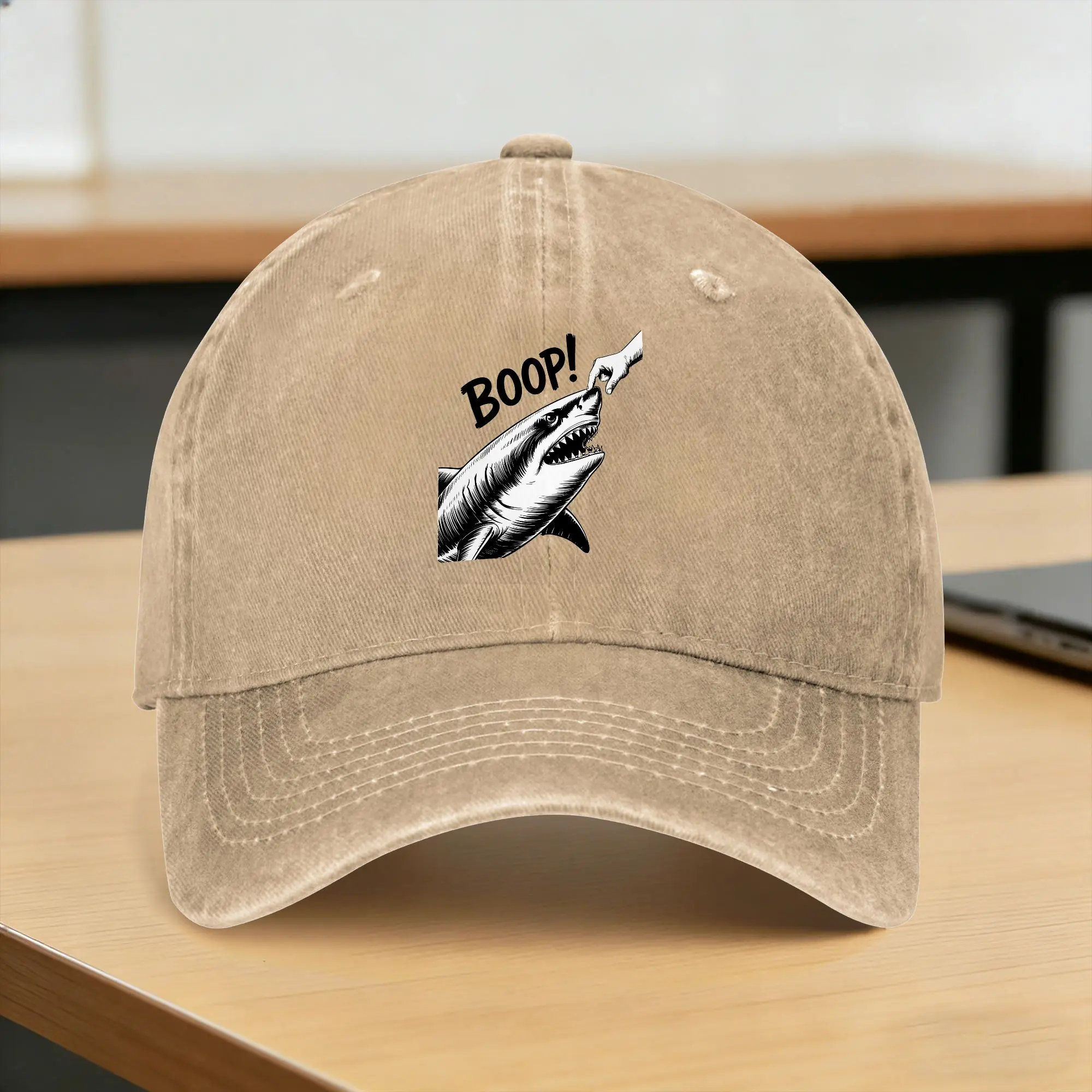 Boop Shark Meme Shark Humor Casual Baseball Cap Summer  Trucker Hat Breathable Hunting Camping Snapback Cap Cute Baseball Caps
