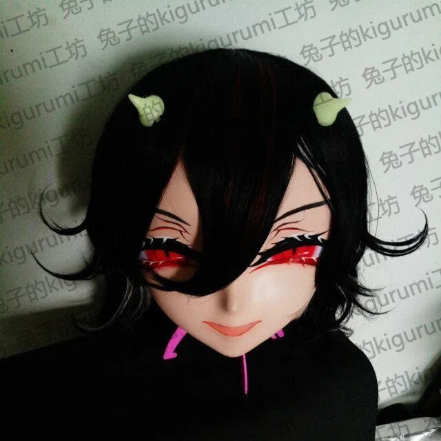 (Rabbit 05) Handmade Female Resin Crossdress Pretty Girl Head Lolita Doll Mask Japanese Anime Cosplay Kigurumi Mask Crossdresser