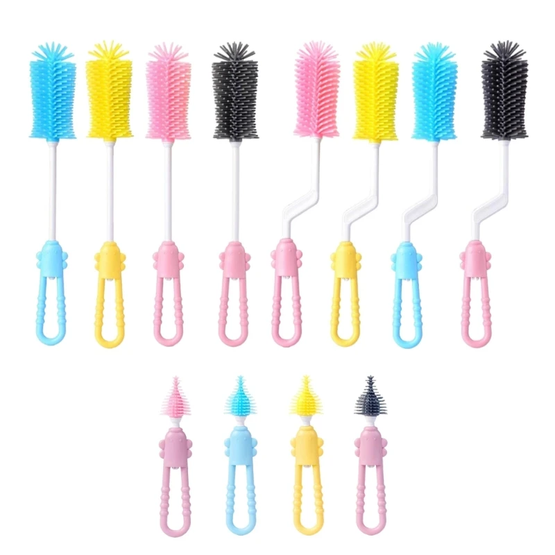 Part Brush Milk Bottle Cleaning Brush 360Degree Rotatable Bottle Brush