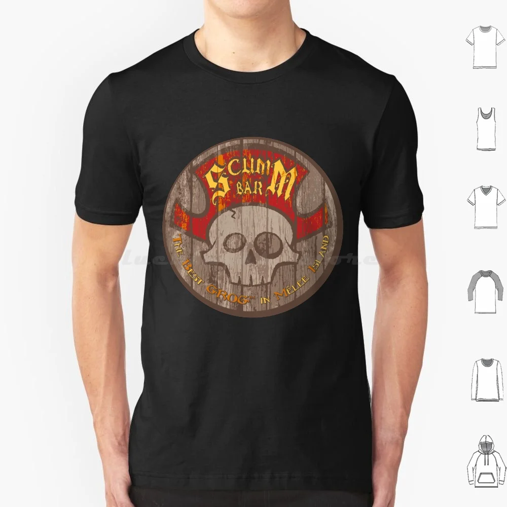 Scumm Bar Essential T Shirt T Shirt Cotton Men Women DIY Print Monkey Island Lechuck Scumm Bar Guybrush Monkey Grog Pirate