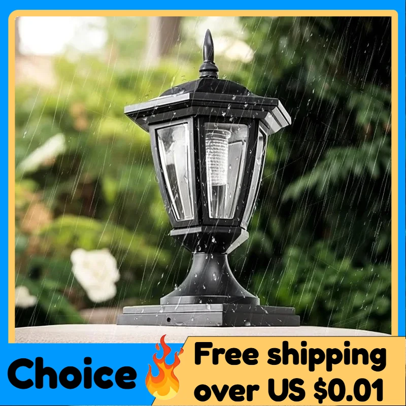 

Solar Post Light Post Head Light Outdoor Waterproof Led Garden Light Fence Pagoda Garden Fence Led Light 정원등 태양광 Led jardin