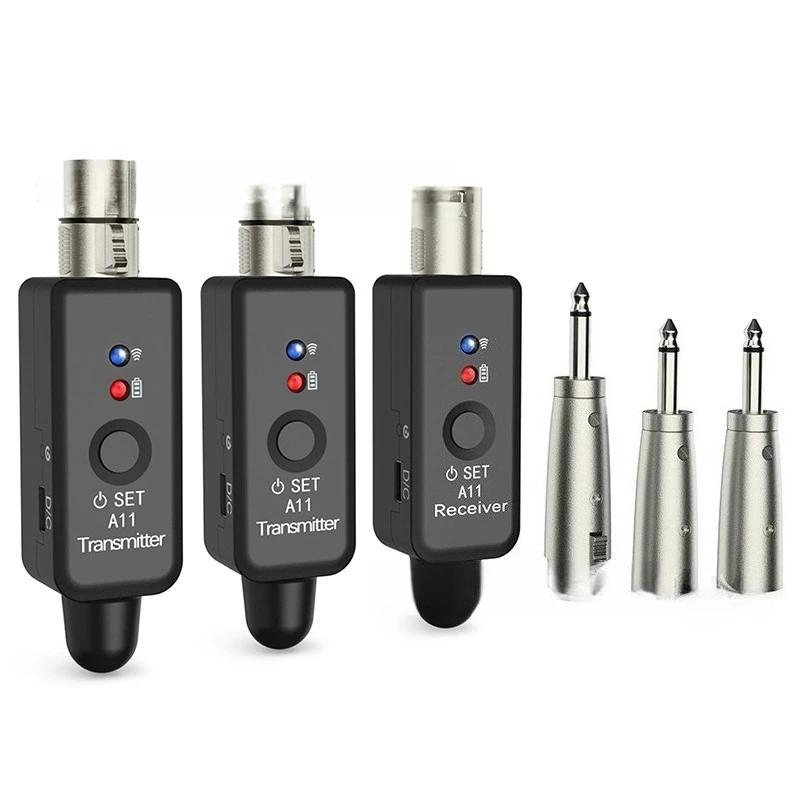 A11 Wireless Microphone Transmitter Receiver 48V Microphone Transmission Portable Audio Receiver Stage Performance Tools