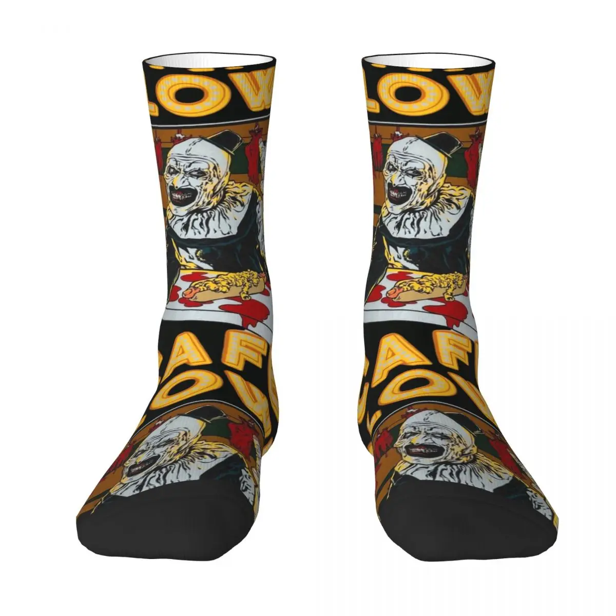 Terrifier Clown Cafe Art The Clown Socks Gothic Stockings Men's Soft Running Socks Spring Design Anti Slip Socks
