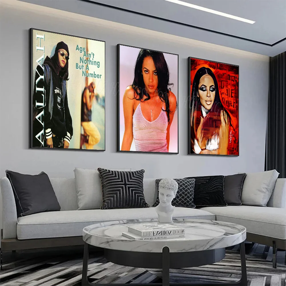 1pc Singer A-Aaliyah Poster Bedroom Posters Bar Coffee Tube Art Hanging Paintings Living Room Decor