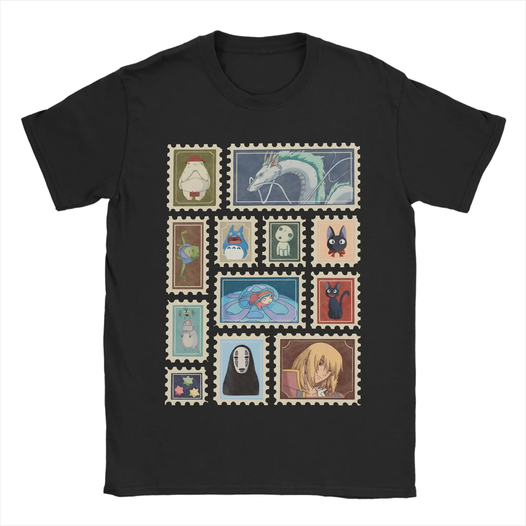 Herren T-Shirt Susuwatari Soot Sprites M-Mononoked Vintage T-Shirt aus 100 % Baumwolle, kurzärmelig, Aways Princessed T-Shirt, Kleidung