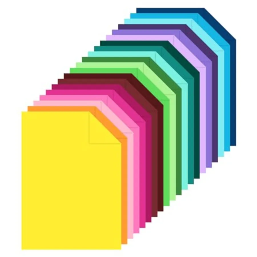 

20 листов цветного картона А4, 85 фунтов, разноцветный, для принтера, плотная бумага для изготовления открыток, рукоделия, скрапбукинга