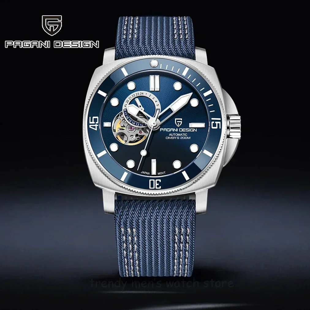 PAGANI DESIGN New Men's Watches Luxury NH39 Automatic Watch For Men Tourbillon Skeleton Mechanical Wrist Watch 200M Diving Clock