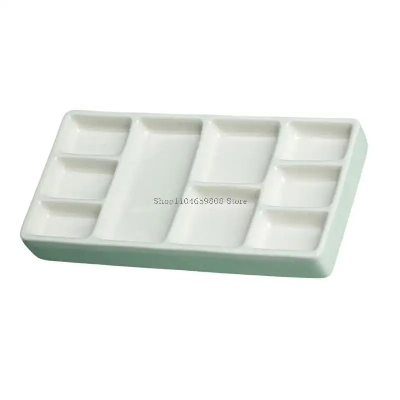 Square Ceramic Paint Palette 9 Wells Watercolor Oil Painting Palette Paint Mixing Tray for Artist Student Art Painting