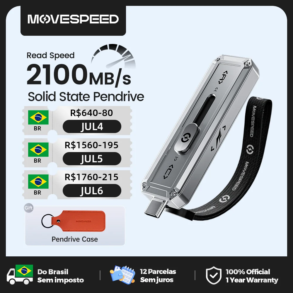 Movespeed 2000 mb/s usb3.2 tipo c pendrive 2tb 1tb unidade flash usb de estado sólido de alta velocidade 128gb 256gb 512gb memória usb vara