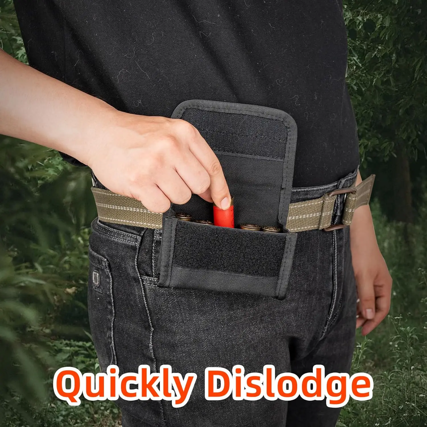 Molle Mounted Shotgun Shell Carrier, 10-Round Capacity Cartridge Holder, Universal 12 Gauge 20G Hunting Shotshell Reload Pouch