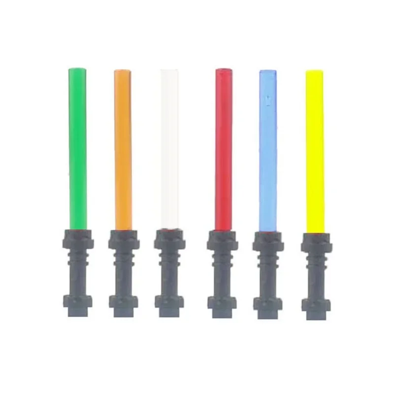 Brick Parts Movie Figure Cloak Weapon Lightsaber Blade with Black Hilt Straight SW Character Classic Piece Building Block Toy