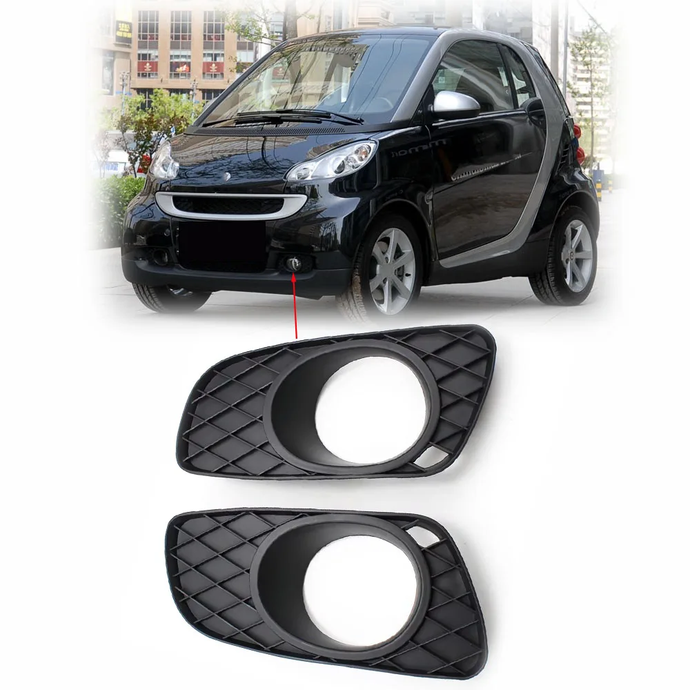Left/Right Foglight Frame Hood For Benz SMART FORTWO W451 2009-2014 Front Bumper Fog Light Grille Cover 4518260118C22A / 218C22A