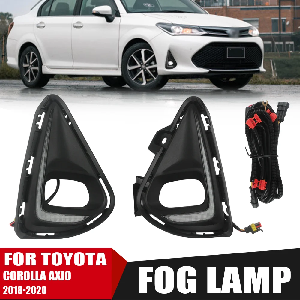 Fog Lamp Complete Kit FOR Toyota Corolla Axio 2018 2019 2020 Front Bumper Fog Light DRL With Wiring Harness