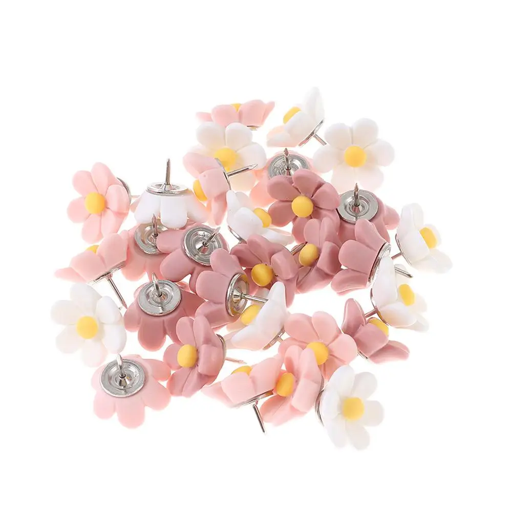 

Cute Thumb Tacks Pink Flower Push Pins White 1.7*1.7cm Thumb Tacks Metal Resin Cute Push Pins For Bulletin Boards