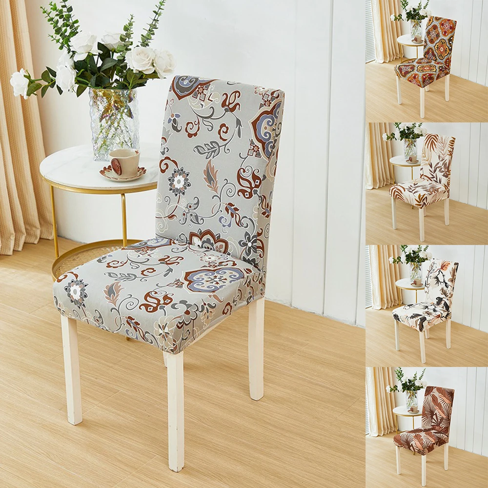 

Spandex Elastic Wedding Chair Covers Office Hotel Chair Cover Anti-dirty Removable Seat Slipcover Cheap Printing Seat Case 시트 커버