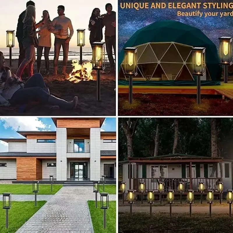 ضوء مسار الطاقة الشمسية في الهواء الطلق مقاوم للماء 1/2/4/6 قطعة إضاءة المناظر الطبيعية مناسبة لتزيين الحديقة والشرفة #5