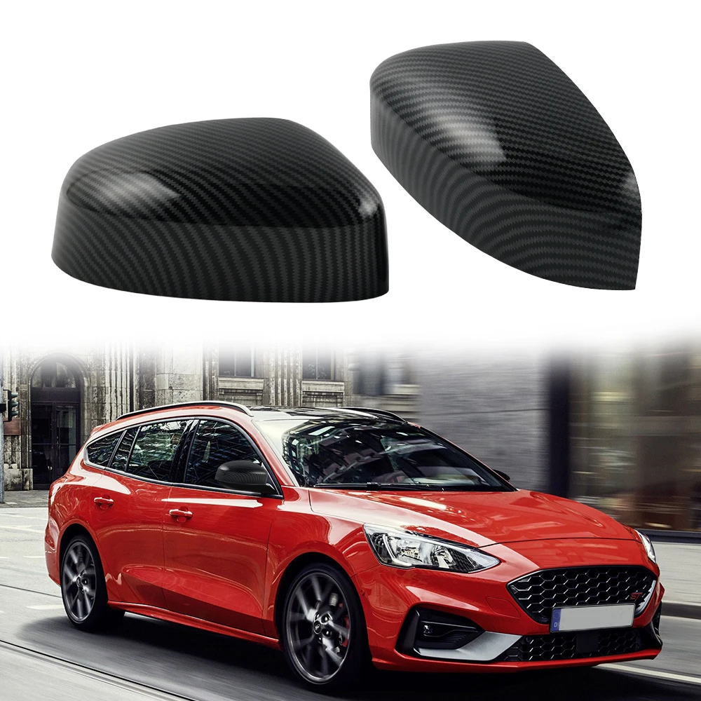 

2pcs Rearview Mirror Cover Case Shell Carbon Fiber Look For Ford Focus MK2 MK3 Mondeo MK4 CP9Z-17D742-A CP9Z-17D743-A