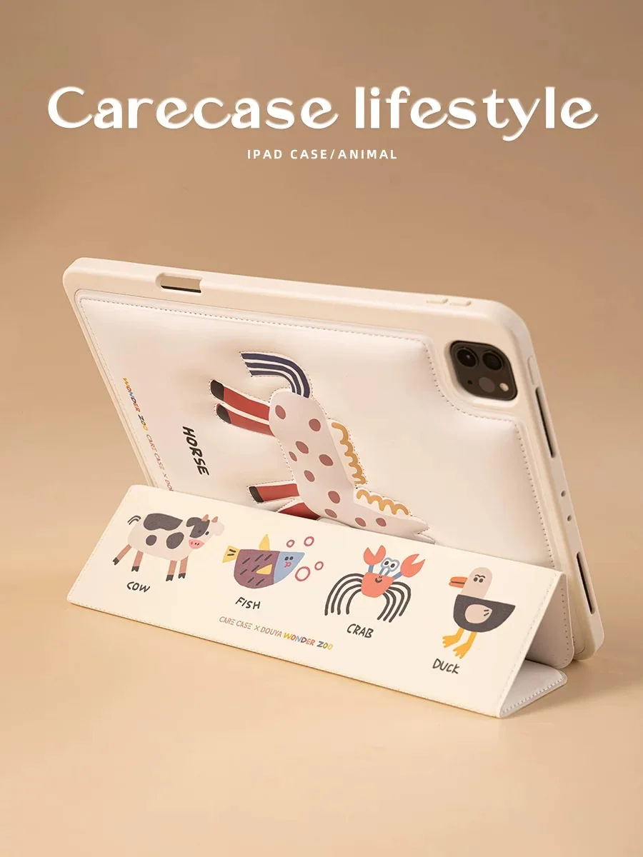 Adecuado para cubierta protectora triple de adsorción magnética para IPad