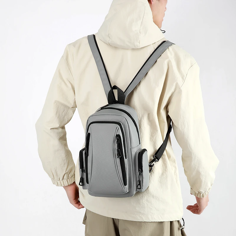 Borsa pettorale da uomo multifunzionale, mini zaino Oxford, zaino da uomo, adatta per pendolarismo quotidiano, sport all'aria aperta, viaggi, ecc.