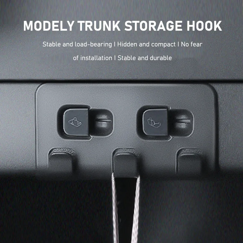 For Tesla Model Y  Rear Trunk Hook Storage Holder Can Weigh 15KG  Trunk Side Hook New Design Car Interior Accessories