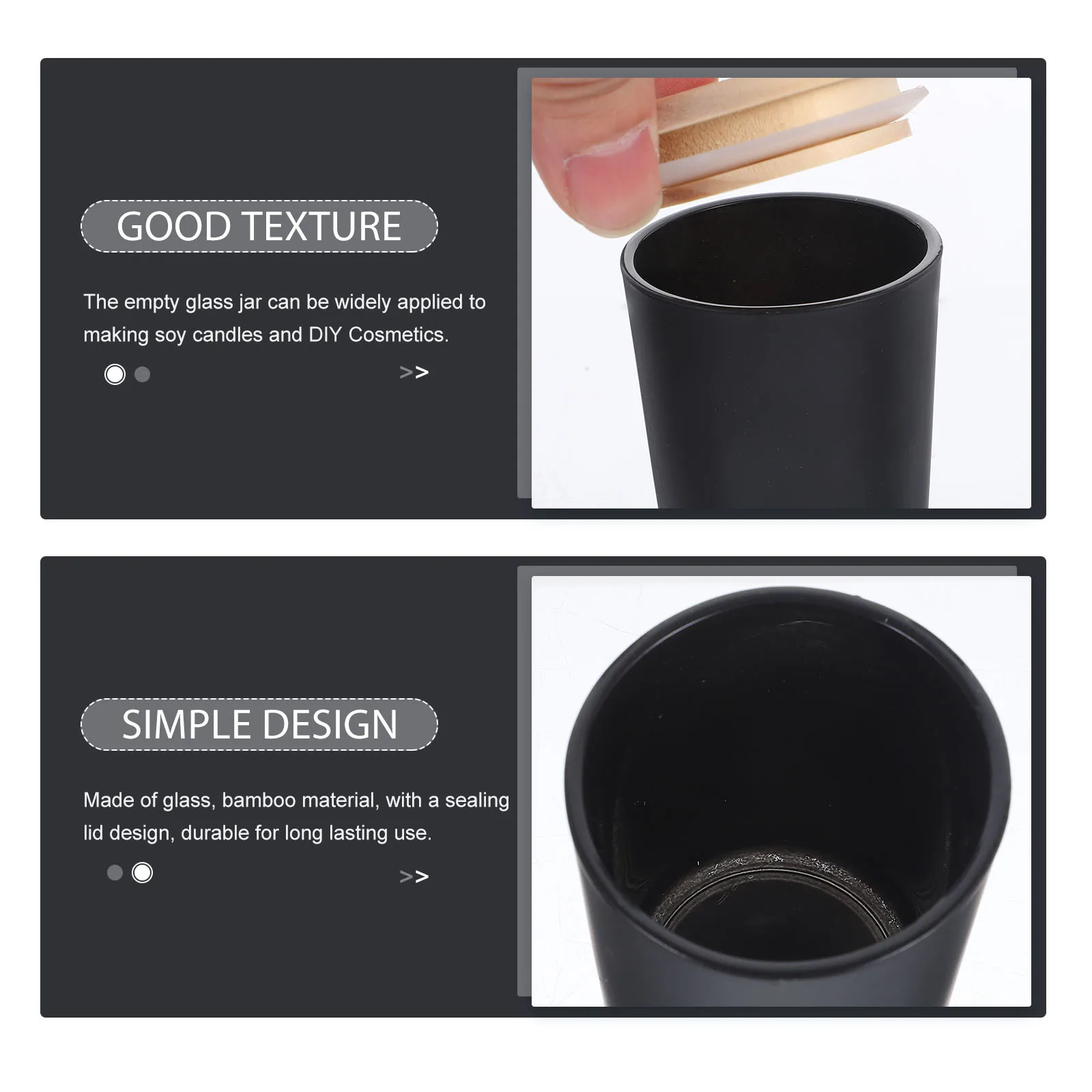 

Glass Mold 5x6cm Black Bamboo Lid DIY Wax Containers for Soy Candles Tea Light Holders Home Decor Storage Vessels Sealing