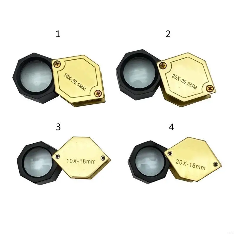 

Y08c Портативные ручные ювелирные ювелирные украшения Loupe Hexagonal Mini Magnify Glass Pired Giftier для пожилых людей и детей