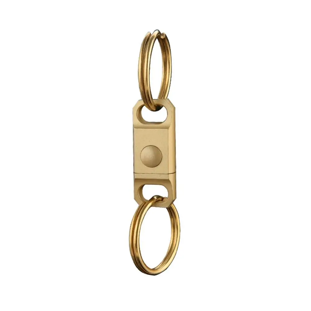 Connecting Buckle Quick Release Keyring Double Headed Gold Color Mini Keychain Buckle Small Quick Pull Brass Key Ring