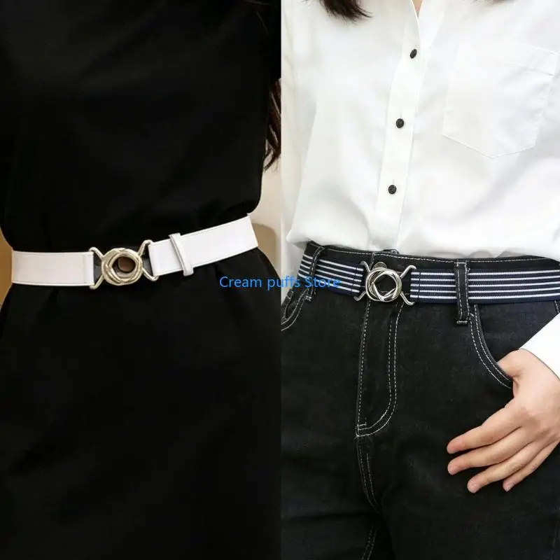 50LE Elegant Women's 3cm Elastic Belt Stretchy Comfortable Fit Comfortable Waisr Cincher Sash For Multiple Styles