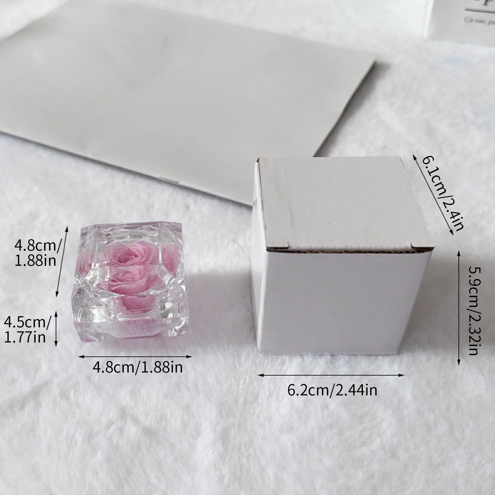 Chic Ring Holder Gift Box Never Withered Rose Acrylic Transparent Wedding Packaging Woman Jewelry Box Rose Ring Container - view 6