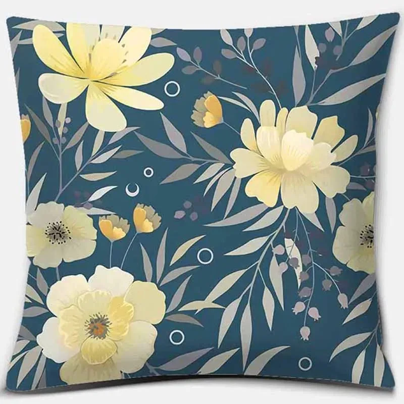 Plant Print Pillowcase Living Room Office Home Pillowcase Car Ornaments