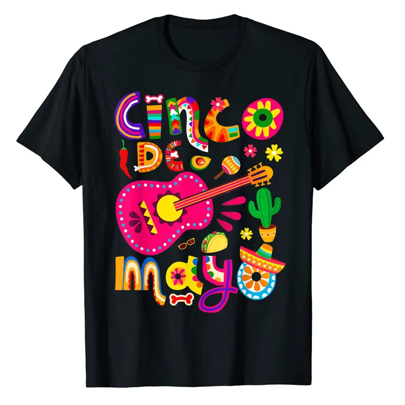 

Cinco De Mayo Mexican Fiesta 5 De Mayo T-Shirt Gifts Mexican Food Party Graphic Tee Tops Short Sleeve Tacos Lover Holiday Outfit