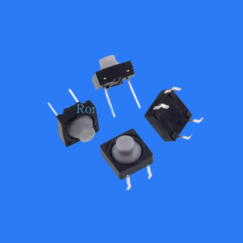 100pcs/ TS-F003/TS-004 8*8*5 conductive adhesive silent switch silicone button touch switch 2/4 pin in-line