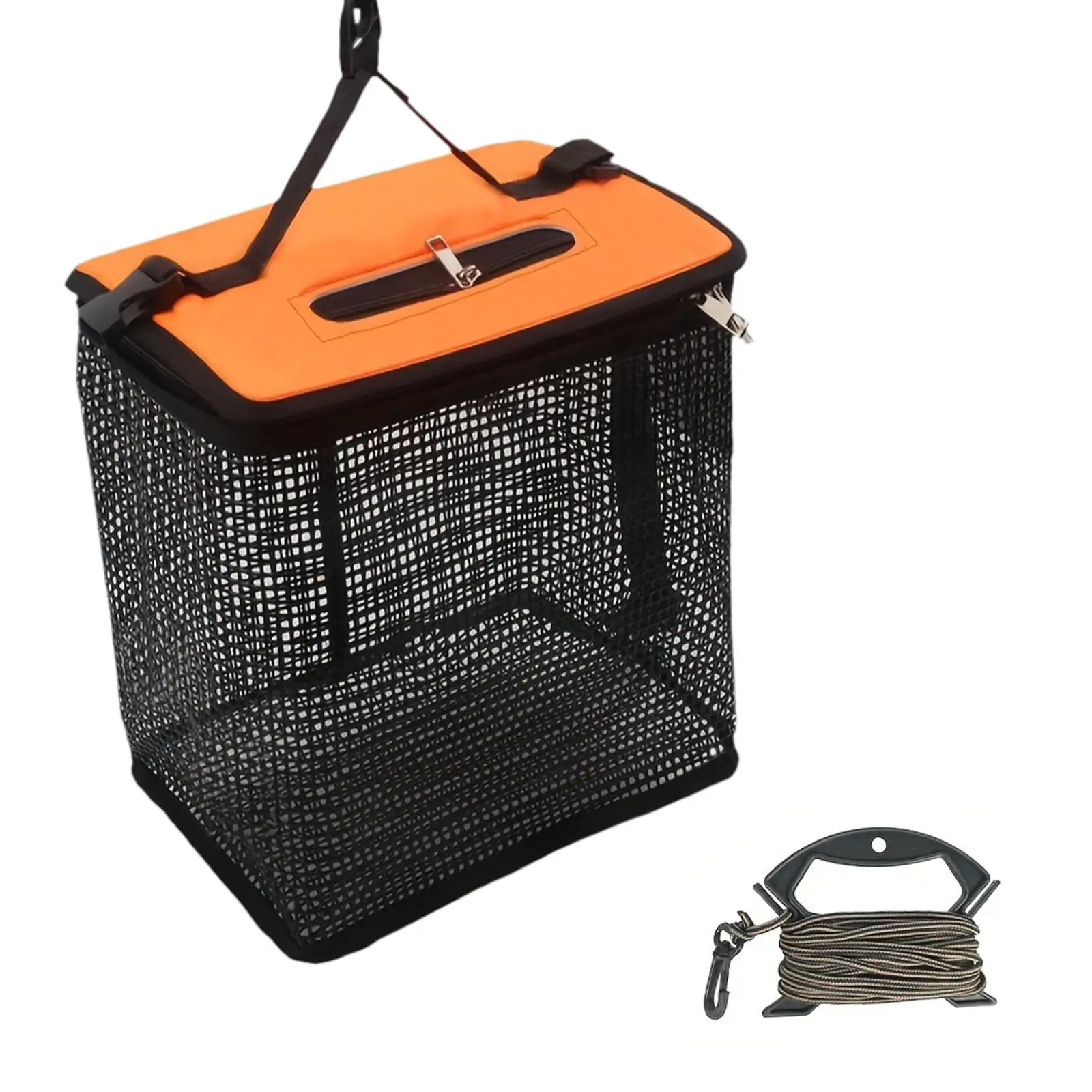 

Floating Fishing Basket Fish Protection Portable Minnow Bucket Net Cage