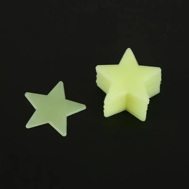 Pegatina de pared de estrella luminosa 3D, 1 ~ 8 piezas, fluorescente, para dormitorio de niños, techo del hogar, lugar oscuro