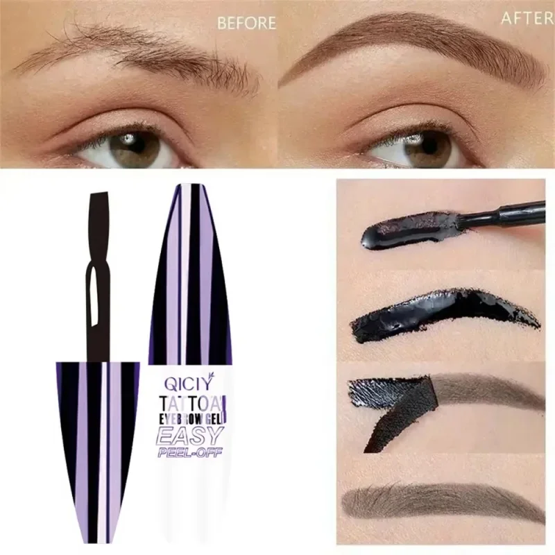 Lasting Eyebrow Cream Tattoo Easy Peel Off Eyebrow Gel Cream Types Long-lasting Smudge-proof Sweat Resistant Waterproof Cosmetic