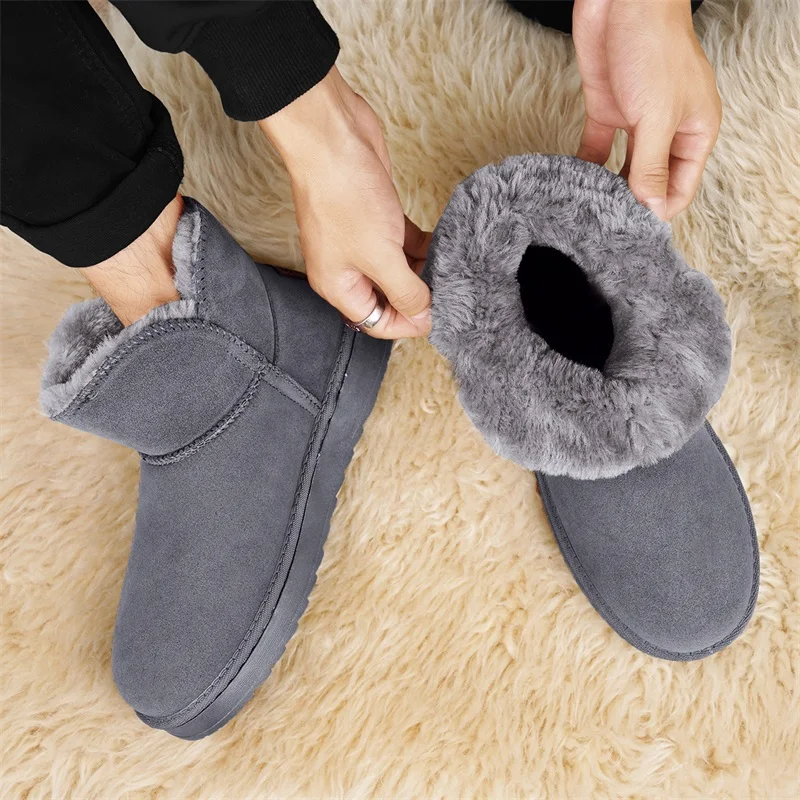 أحذية ثلج معزولة لعام 2025 للرجال، مبطنة بالفرو الصناعي ومضادة للانزلاق، مثالية لعيد المحاربين القدامى والتزلج أو التزلج على الجليد