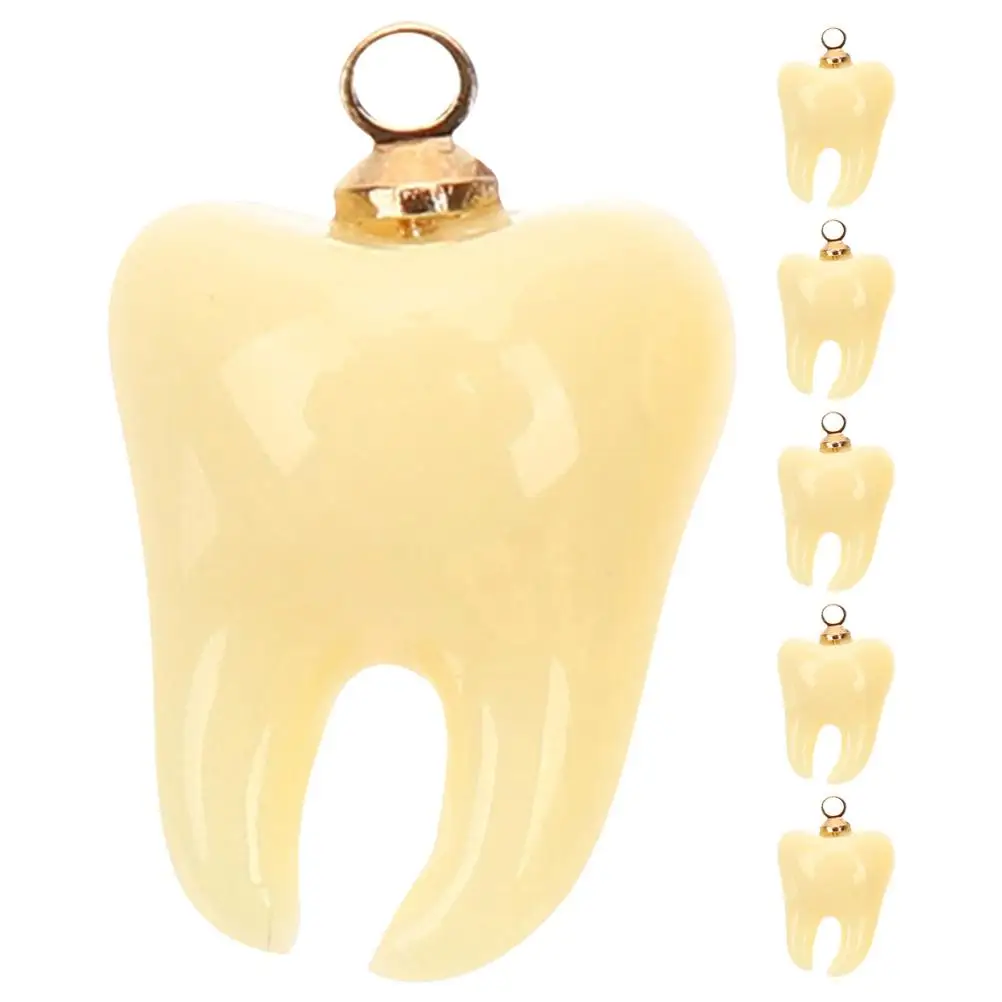 6 Pcs Tooth Jewelry Charm Baby Shaped Pendant False Teeth Charms for Necklace Making Denture Earrings