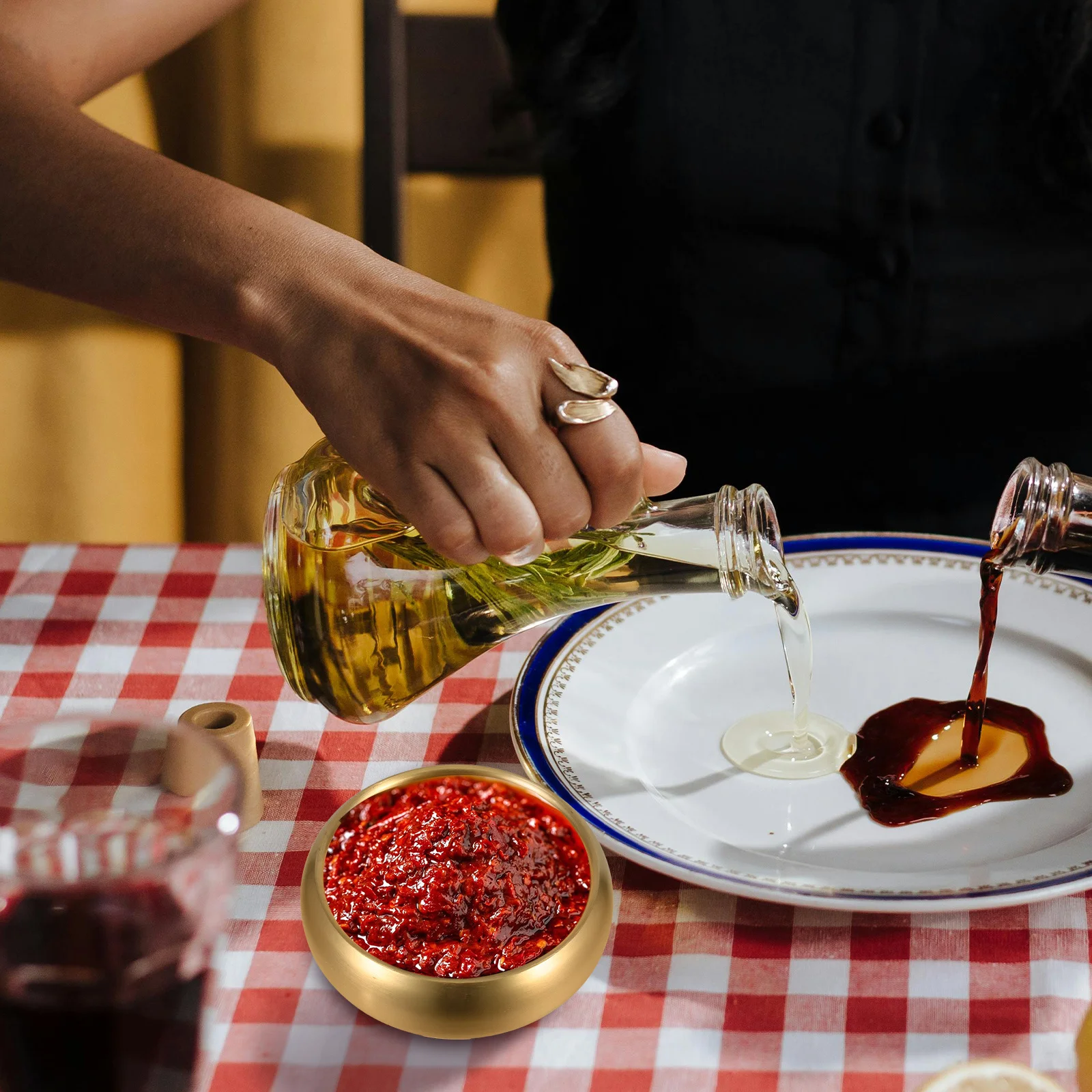 304 وعاء من الفولاذ المقاوم للصدأ 9 سنتيمتر طبقة مزدوجة معزول حساء الأرز وعاء المعكرونة للمنزل مطعم خلط سلطة تخدم الأطباق #4