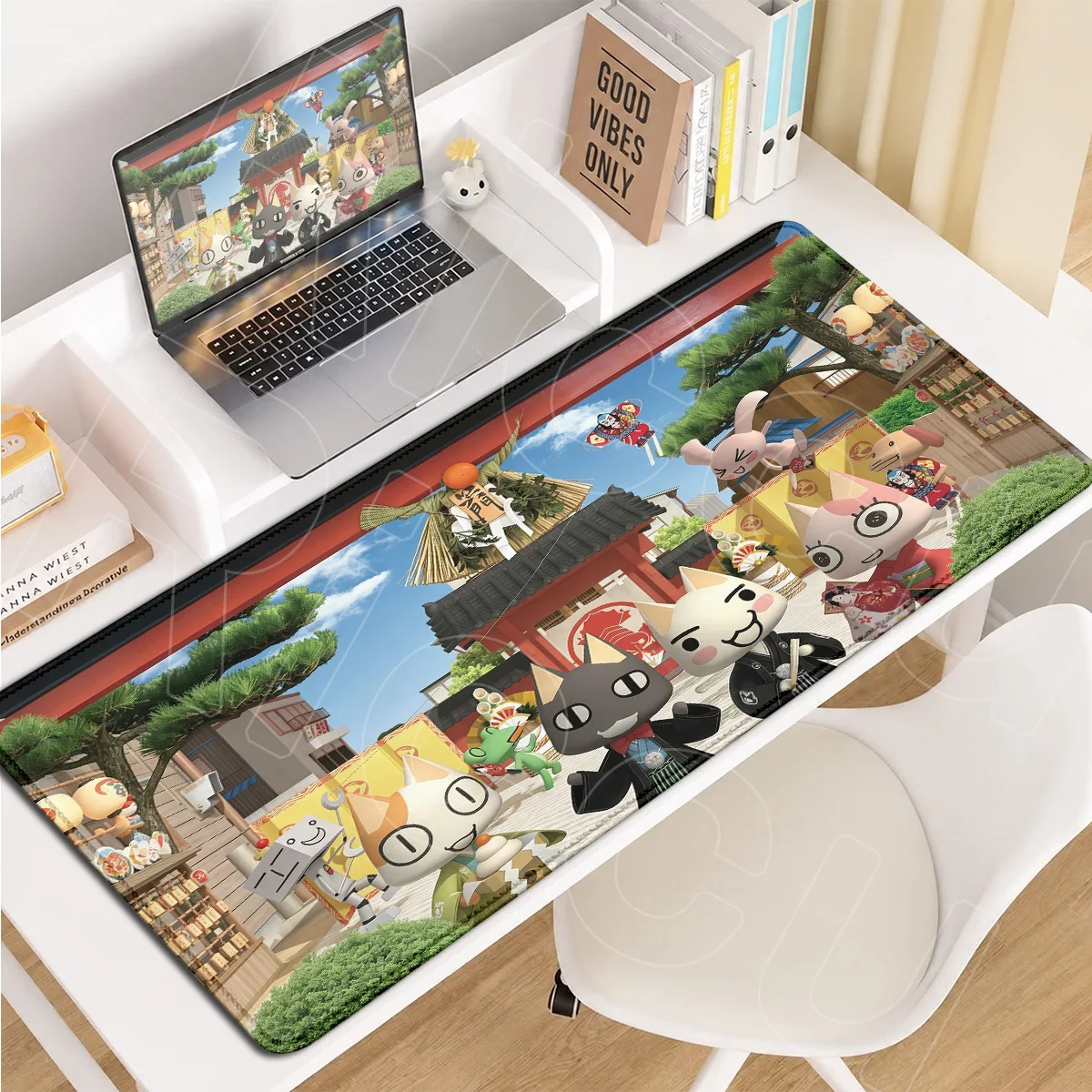 Große Gamer-Tischdekorationsmatten Kawaii Toro Inoue Katze Cartoon-Mauspad Rutschfester Laptop-Tastaturteppich PC-Gummi-Zubehör – Detail 8