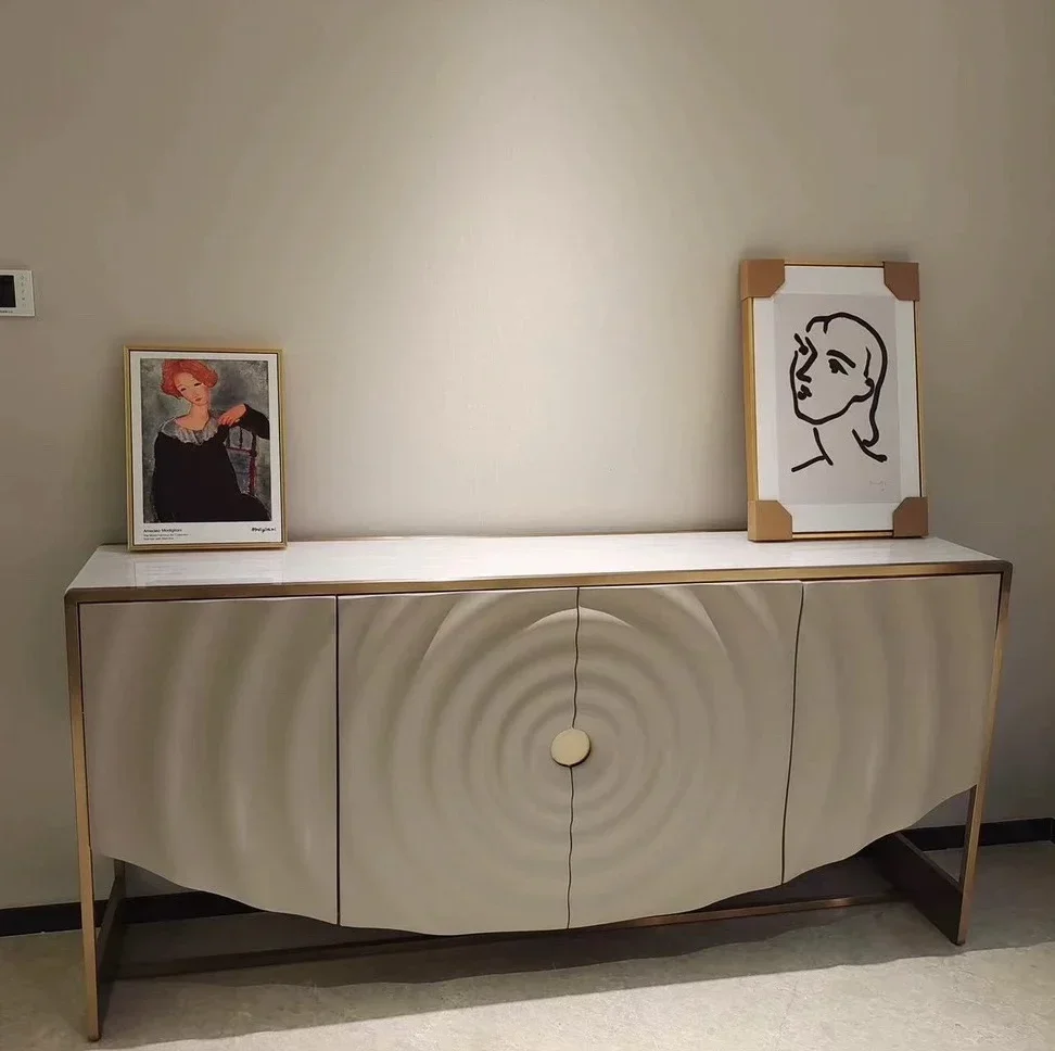 A  talian light luxury dining side cabinet simple modern Nordic marble