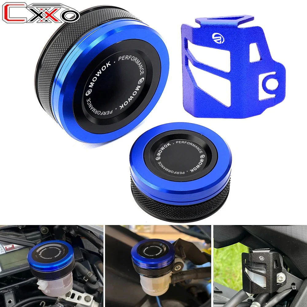 

For Yamaha YZF R7 2023 YZFR7 2022 YZF-R7 2021 Motorcycle CNC Front Rear Brake Fluid Reservior Cover Guard Protector Oil Cap