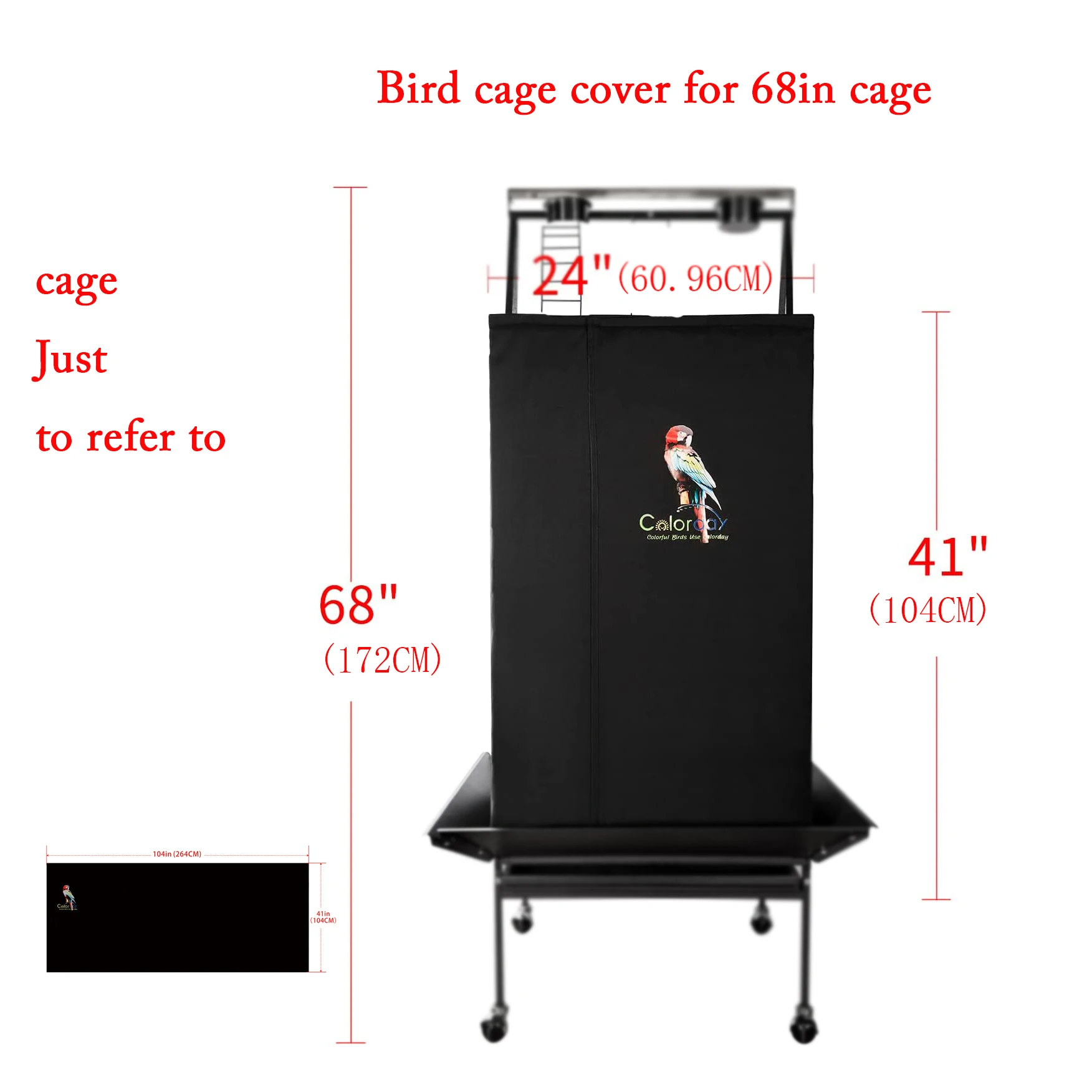 Black Bird Cage Shading Cover, Large Universal, Blackout, Breathable Parrot Cage, Good Night Covers