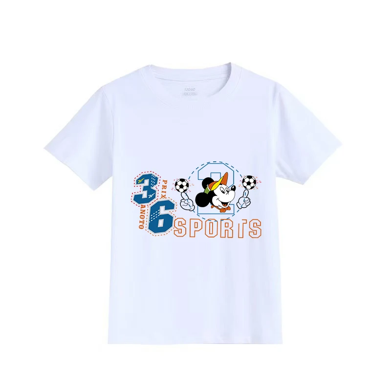 

Disney Children's Clothing Tops Mickey Short-sleeved T-shirts Toddler Clothing Summer Boys T-shirts Printed Cartoon Cotton Fashi