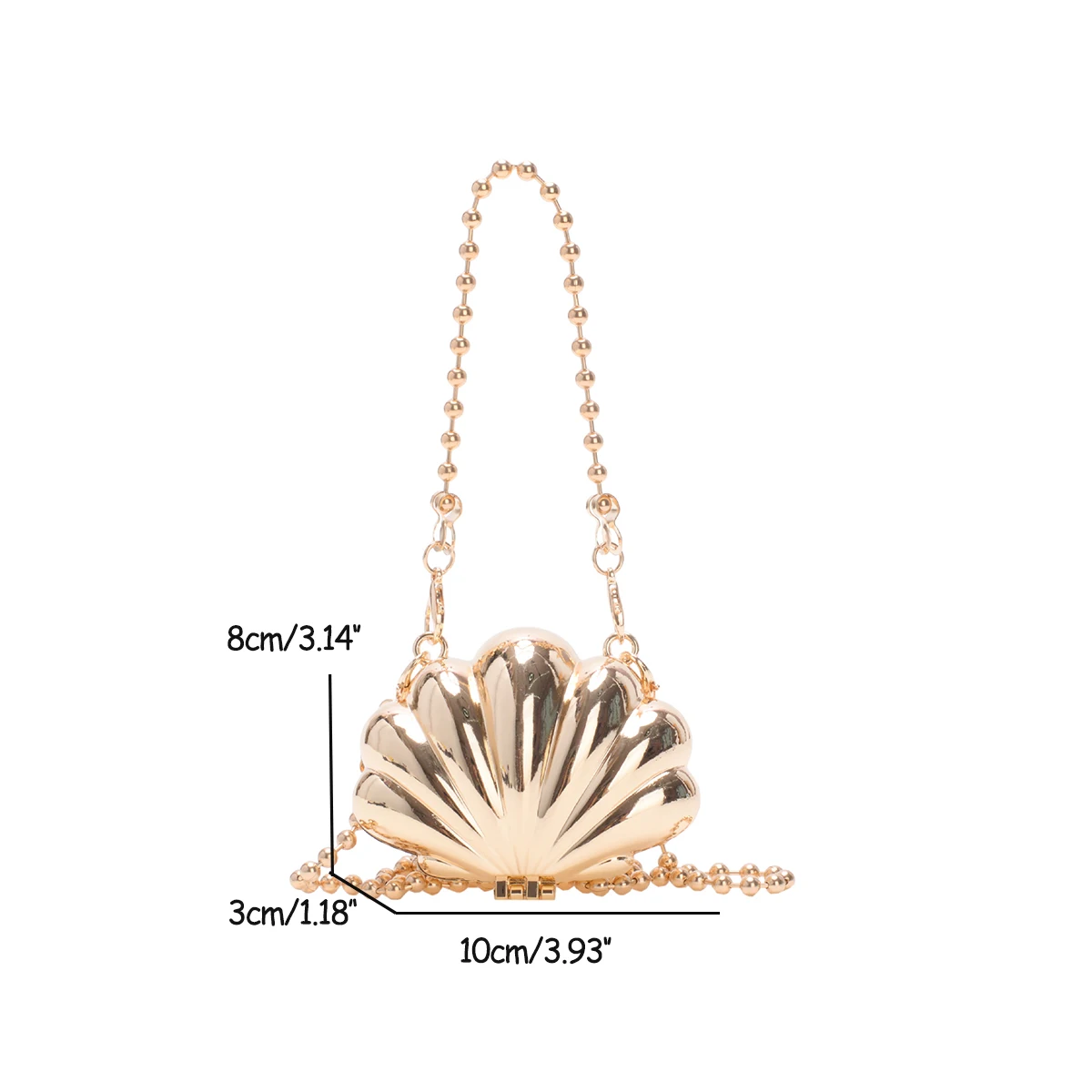 Exquisite Shell Purse Lightweight Mini Bag Luxury Bag 2024 Metal Chain Small Purse Fashion Crossbody Purses for Women