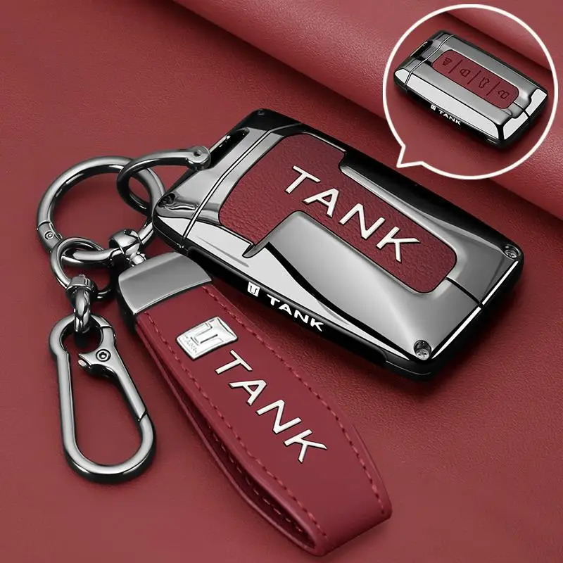 For Great Wall GWM TANK 300 2021-2025 Zinc Alloy + Leather Car Key For Great Wall GWM TANK 300 2021-2025 Zinc Alloy + Leather Car Key