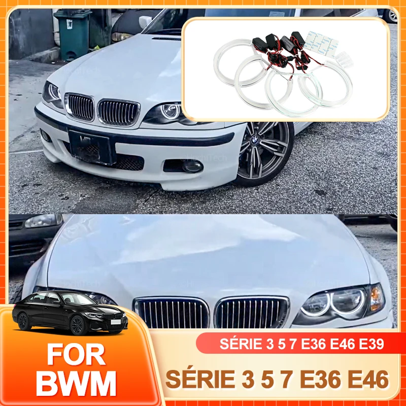 Кольцо Day Light Crystal DTM Style, акриловые ангельские глазки для BMW 3 5 7 серии E36 E46 E39 E38 318tds 730iL 735i 320 Подстаканники
